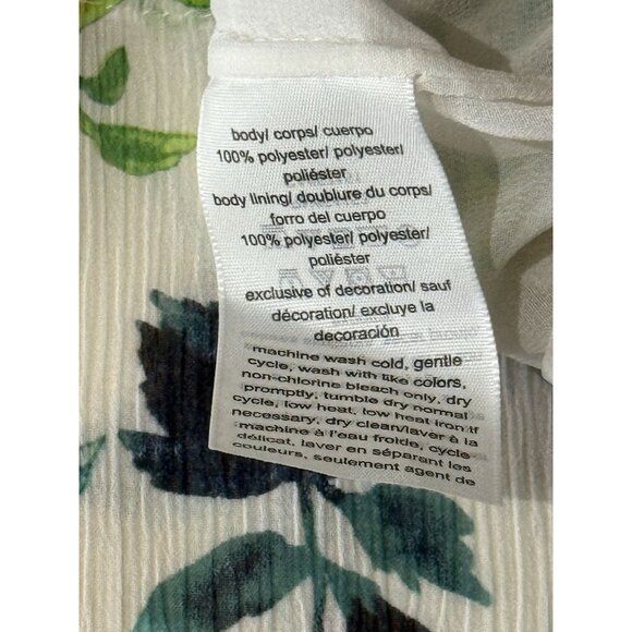 Tommy Hilfiger Floral Peasant Blouse Womens M Sheer Long Sleeve Boho Top - Picture 4 of 10